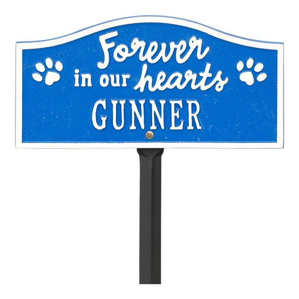 Forever In Our Hearts Blue Pet Dedication Plaque